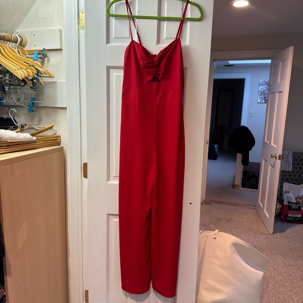 Abercrombie Red twist top jumpsuit